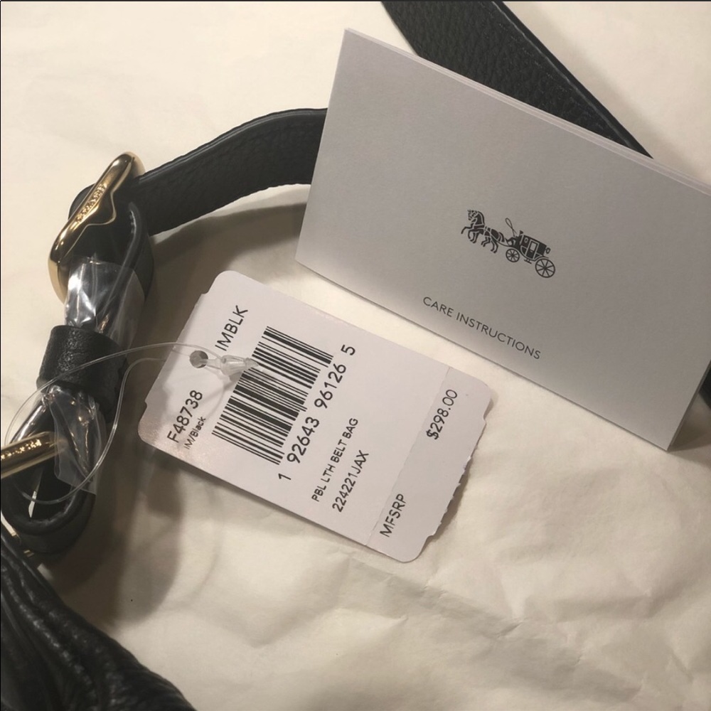 COACH Belt Bag / Fanny Pack Pebble Black F48738 - Picture 8 of 10